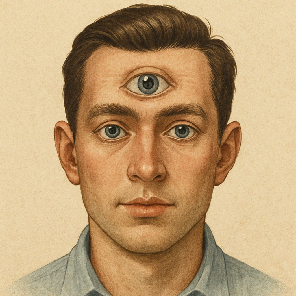 humano con tres ojos